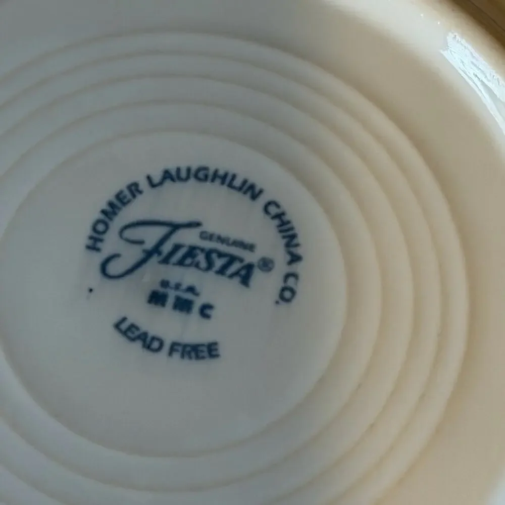 Vintage Fiesta White Plates with Blue Christmas Tree Design 1998- Set of 4